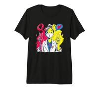 Enfermera Doble Paz Retro Pop Personaje Gráfico Signo Gesto Camiseta Premium