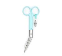 Enfermera en apuros® Tijeras Pico Pato para enfermeras Color Aguamarina con Charm de "Jeringuilla" | Herramientas de enfermería de acero inoxidable