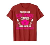 Enfermera Enfermería Más Vale Que Seas Amable Conmigo Camiseta, Hombre, Arándano, XXL