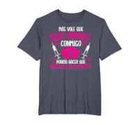 Enfermera Enfermería Más Vale Que Seas Amable Conmigo Camiseta, Hombre Tallas Grandes, Azul Jaspeado, 5X Alto