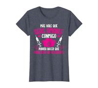Enfermera Enfermería Más Vale Que Seas Amable Conmigo Camiseta, Mujer, Azul Jaspeado, XXL