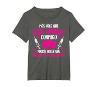 Enfermera Enfermería Más Vale Que Seas Amable Conmigo Camiseta, Mujer Tallas Grandes, Asfalto, 1XL Grande