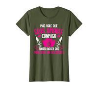 Enfermera Enfermería Más Vale Que Seas Amable Conmigo Camiseta, Mujer, Verde Oliva, XXL