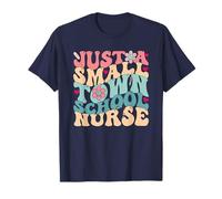Enfermera Escolar Just A Small Town - Flor de Corazones Retro Camiseta