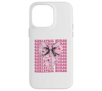 Enfermera Geriátrica Enfermería Geriatría Niña Coqueta Arco Rosa Carcasa para iPhone 14 Pro MAX