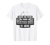 Enfermera Humor No Miedo Enfermera Registrada Está Aquí Enfermera RN Camiseta gráfica económica, Hombre, Blanco, XL