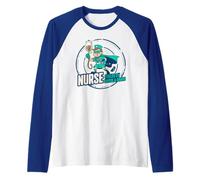 Enfermera Impulsada por El Café Y El Caos Superhéroe RN Camiseta Manga Raglan