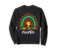 Enfermera Juneteenth Leopardo Arco Iris Afro Afro Enfermera Americana Sudadera