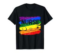 Enfermera LGBT Rainbow RN LPN Enfermería Cool Gay Pride Flag Ally Camiseta