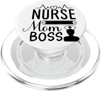 Enfermera mamá jefe latido del corazón palabras icónicas PopSockets PopGrip para MagSafe