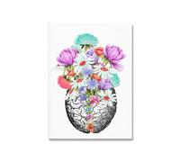 Enfermera médica regalo pared arte impresiones cerebro humano anatomía lienzo cartel Floral anatómico corazón pulmones Doctor Oficina decoración del hogar(D,30x40 cm No Frame)
