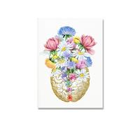 Enfermera médica regalo pared arte impresiones cerebro humano anatomía lienzo cartel Floral anatómico corazón pulmones Doctor Oficina decoración del hogar(F,13x18 cm No Frame)