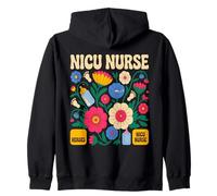 Enfermera NICU Boho Floral Retro Groovy con Flores Sudadera con Capucha
