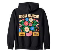 Enfermera NICU Boho Floral Retro Groovy con Flores Sudadera con Capucha