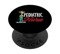 Enfermera pediátrica Jirafa Lindo Enfermería Médico Hospital Scrub PopSockets PopGrip Adhesivo