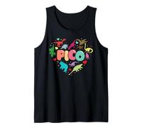 Enfermera Pediátrica PICU Peds Squad Cute Dinosaur Heart Camiseta sin Mangas