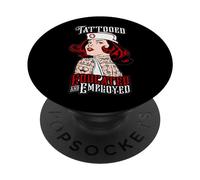 Enfermera Tatuada educada y empleada Vintage Pop Art Girl PopSockets PopGrip Adhesivo