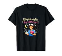 Enfermera Turno Noche Noches Insomnio Corazón Lleno de Cuidado Camiseta