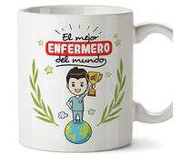 Enfermero Tazas Originales de café y Desayuno para Regalar a Trabajadores Profesionales - El Mejor Enfermero del Mundo - Cerámica 350 ml