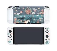 ENFILY Cute Genshin Impact Kaedehara Kazuha Case Compatible with Nintendo Switch OLED, Dockable Case Cover, Ergonomic Soft TPU Grip Case for Joycon, Sparkle Skin Set