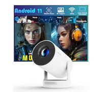 【Enfoque eléctrico】Mini Proyector Alwtniet compatible con 4K, proyector portátil con WiFi 6 y Bluetooth 5.4, projector inteligente, altavoz de base de sonido de 5W, rotación de 180° para cine en casa