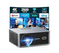 [Enfoque eléctrico/piedra clave automática] Proyector con WiFi y Bluetooth, 650 ANSI nativo 1080P 4K compatible con proyectores de películas al aire última intervensión Max 450 pulgadas, proyector de