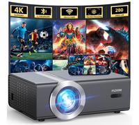 [Enfoque eléctrico/piedra clave automática] Proyector con WiFi y Bluetooth, compatible con Native 1080P 20000L 4K, proyector FUDONI para cine en casa de hasta 300 pulgadas, para