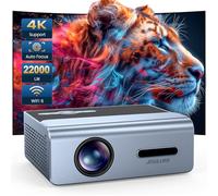 [Enfoque eléctrico] Proyector con WiFi y Bluetooth, proyector Keystone automático de 22000L para exteriores, compatible con 4K, proyector de películas nativo JOWLURK 1080p para iOS/Android/TV Stick