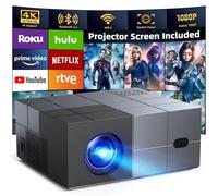 [Enfoque eléctrico] Proyector con WiFi y Bluetooth, proyector nativo 1080P de 20000LM con visualización, proyector inteligente portátil de películas YOWHICK 4K, compatible con teléfono/TV Stick
