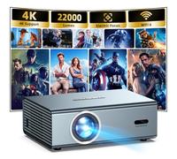 [Enfoque eléctrico] Proyector de soporte 4K con WiFi6 y Bluetooth 5.3, 22000L para uso en películas de video exterior, OWNKNEW Proyector de juegos al aire última intervensión, corrección automática de