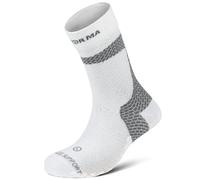Enforma® Calcetines Técnicos TAPE SOCKS con Tecnología COOLMAX - Máxima Comodidad para Running, Trail Running, Alivio de Fascitis Plantar y Protección del Tendón de Aquiles (BLANCO/GRIS, L (42/44))