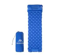 Enforose Built-in Pump Camping Mattress - Portable, Soft, Dampness Proof Sleeping Mat with Pillow | 1.9x0.6m, 50mm Thickness (Blue)
