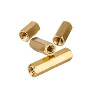 enfrentamiento de latón del maleficio, 10/20/30 Uds Pilar doble paso rosca hexagonal PCB placa base espaciador tuerca columna hueca M2 .5 longitud 3-40mm(14mm (30pcs),M2.5)
