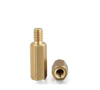 enfrentamiento de latón del maleficio, 10/20 piezas M4 M5 Hex Latón Macho Hembra Separador Pilar Rosca Hexágono Computadora PCB PC Montaje Espaciador Placa Base Tornillo(50mm (10pcs),M4 (Thread 6mm))