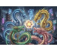 Enfrentamiento del Dragón Oriental Puzzle De Madera 1000 Piezas Adultos Y Niños,14 Años+,Deco Pared,Regalo Ideal,Rompecabezas,Madera,Anti-estrés,Relax,Desafío,Reto,Educativo (75x50cm)