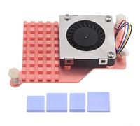 Enfriador activo de cobre puro para Raspberry Pi 5 con ventilador PWM, disipador de calor de 7800 rpm, solución de gestión térmica de bajo ruido de 63 x 43 mm
