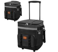 Enfriador con Ruedas y Manejar 35L Bolsa de refrigerador Enrollable colapsable con Bolsa de Cierre de Cremallera múltiple Impermeable para la Cremallera para la para la Playa de pic