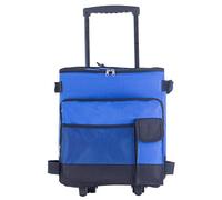 Enfriador con Ruedas y Tire de 43L Enfriador Impermeable a Impermeable de bajo Ruido de cañón múltiple Plegable de Cierre de Bolsillo de Bolsillo Aislado para al Aire Libre, Azul con Ruedas