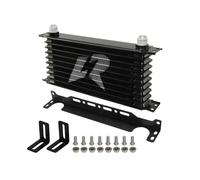 Enfriador De Aceite De Aluminio AN10 De 10 Filas Con Kit De Soporte De Montaje De 262 Mm, Tipo Trust, Rosca 7/8"-14 UNF, Negro/azul(Black)