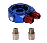 enfriador de aceite de transmision Kit universal de placa enfriadora de filtro de aceite tipo sándwich AN10 de aluminio con adaptador de 3/4-16 UNF y conexión M20 x 1.5 LZ6721 Oil Cooler Kit(6721BR)