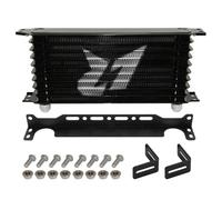enfriador de aceite de transmision Oil Cooler Kit Enfriador de aceite de aluminio AN10 de 10 filas con kit de soporte de montaje de 262 mm, tipo Trust, negro/azul(Black)