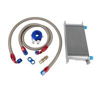 Enfriador de aceite Dixhills 19 filas Juego de conexión AN10 Refrigeración adicional Enfriador de aceite externo Enfriador de agua de enfriamiento del motor universal Enfriador de aceite Enfriador