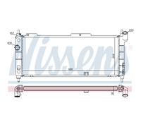 NISSENS Radiador refrigeración del motor Ancho de red 270mm Longitud de red 680mm Profundidad de red 23mm Compatible con OPEL Corsa B Hatchback S93 63254A