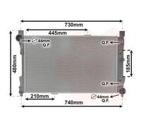 Enfriador de agua Van Wezel para Mercedes Clase C + Combi Coupe CLC CLK +...
