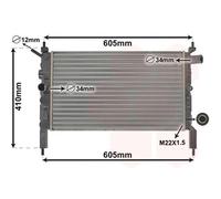 Enfriador de agua Van Wezel para Opel Astra F + CC Caravan Cabriolet Porsche ...