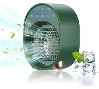 Enfriador de aire 4 en 1, mini aire acondicionado USB con batería de 3600 mAh, aire acondicionado portátil portátil, aire acondicionado silencioso, enfriador de aire con refrigeración por agua