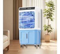 Enfriador de aire acondicionado portátil sin ventana, enfriador de aire evaporativo con tanque de agua grande, 3 velocidades, control remoto, oscilación de 120°, ventilador de refrigeración de pie