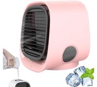 Enfriador De Aire Airabreeze, Aire Acondicionado Portátil Airbreeze, Aire Acondicionado Portátil Con Luz Nocturna Led, Enfriador De Escritorio Usb De 3 Velocidades, Ligero Para Hogar, Oficina Y Pink