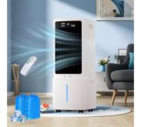 Enfriador de Aire Aire con Depósito Extraíble de 12L, 3 Velocidades, Acondicionado Portátil con Mando a Distancia, Temporizador 1-12h, Oscilación 60°, para Dormitorio y Cocina