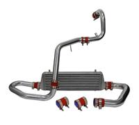 Enfriador de aire de turbo Ajuste para MK IV 1.8L Turbo 1998-2005 Intercooler frontal pulido de aluminio y kit de tubería(Red)